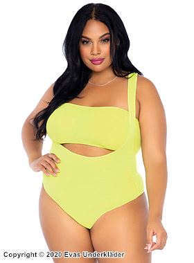 Top und Body, blickdichter Stoff, Hosenträger, Plus Size